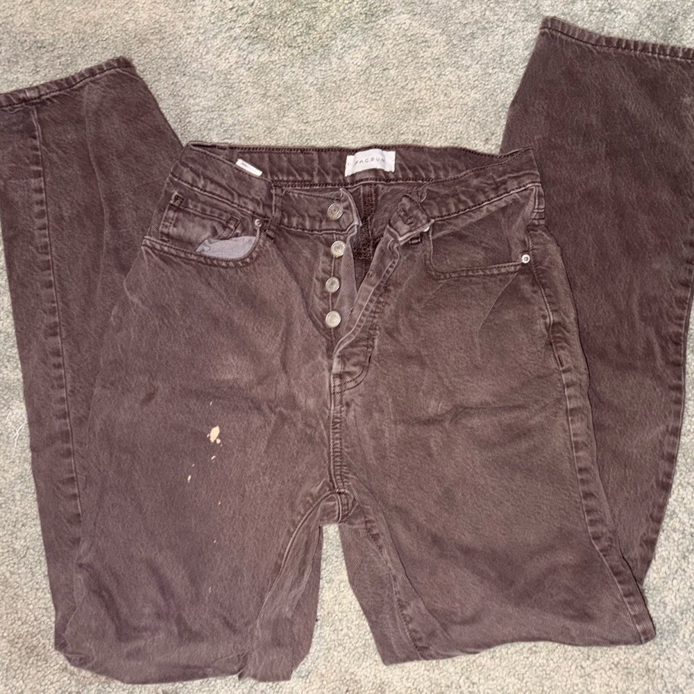 Brown Button-Fly Jeans